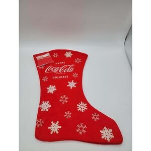 Coca-Cola Christmas Stocking Red Felt Snowflake Kurt S Adler ZWMCC2 2009 NWT